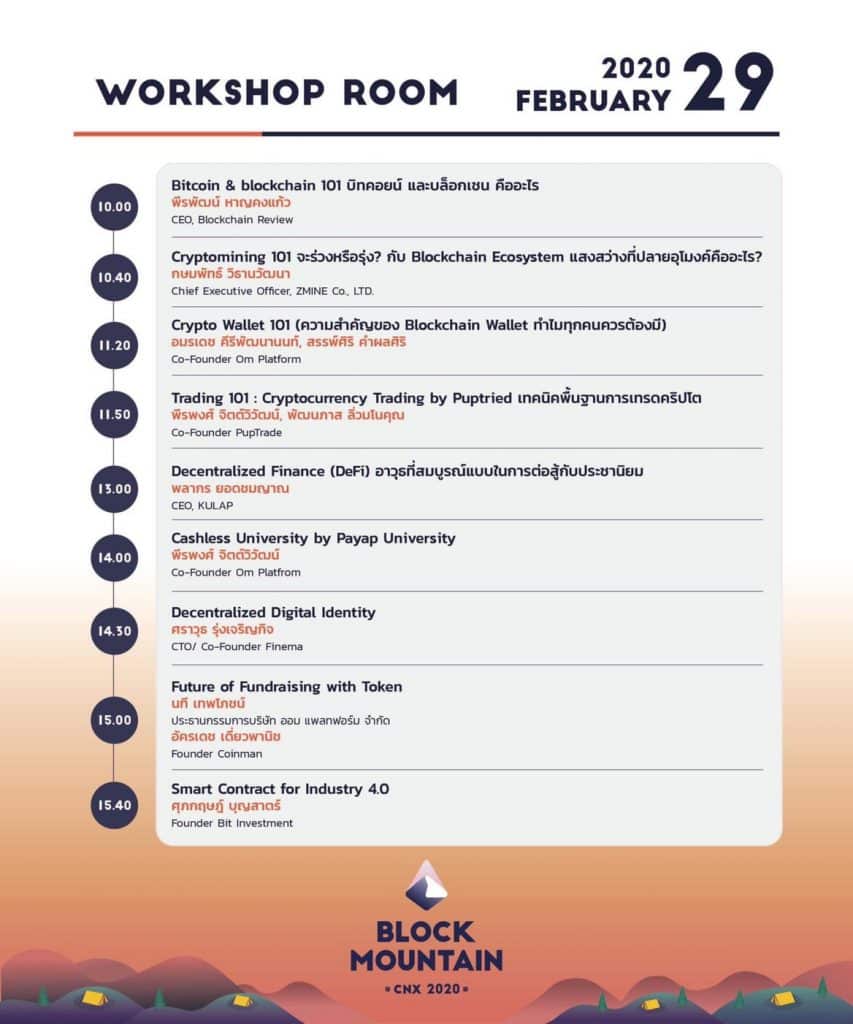 Siam Bitcoin ห้ามพลาด !!! Block Mountain CNX 2020 งานบล็อกเชนและเทคโนโลยีที่ใหญ่ที่สุดในภาคเหนือ