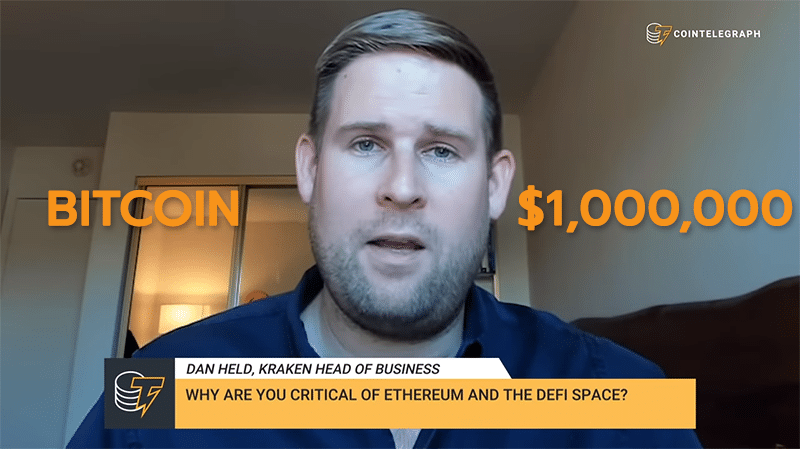 ﻿หัวหน้าฝ่ายธุรกิจของ Kraken เชื่อว่า ราคา Bitcoin มีโอกาสไปถึง $1,000,000 ดอลลาร์ ต่อเหรียญ