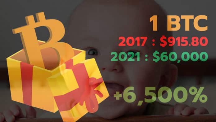 เด็กวัย 4 ขวบ ทำกำไรมากกว่า 6,500% จากของขวัญวันเกิดที่พ่อมอบให้แค่ 1 BTC ในปี 2017