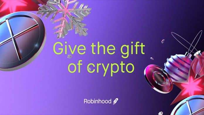 Robinhood เปิดตัวให้ลูกค้าสหรัฐฯ ส่งคริปโตเป็นของขวัญสำหรับวันหยุดยาว
