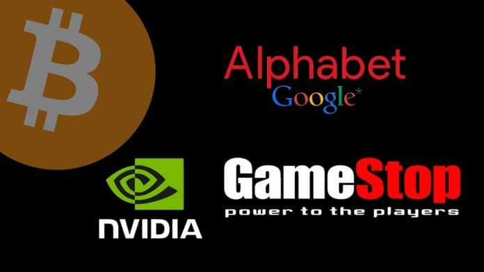หุ้น Alphabet (GOOGL), Nvidia และ GameStop ให้ผลตอบแทนเหนือกว่า Bitcoin ในปี 2021 ที่ผ่านมา