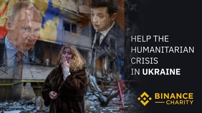 Binance ใจป้ำ เตรียมบริจาคเงินให้ผู้ลี้ภัยชาวยูเครน $10 ล้านดอลลาร์สหรัฐ พร้อมเปิดโครงการระดมทุนช่วยเหลือภัยสงคราม