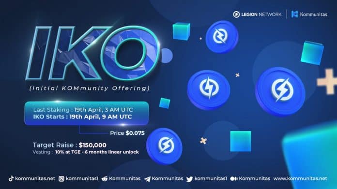 Kommunitas x Legion Network เปิดขาย IKO ร่วมกันในวันที่ 19 เม.ย นี้