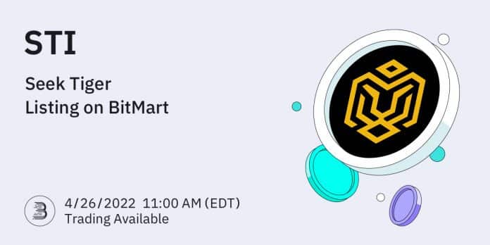 BitMart ลิสต์เหรียญ Seek Tiger (STI) พร้อมคู่เทรด STI/USDT