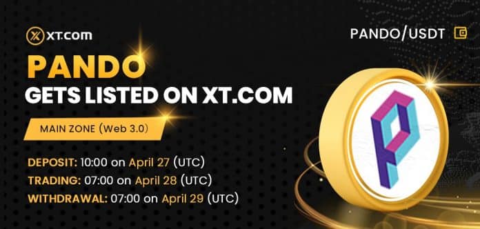 XT.COM ลิสต์เหรียญ PANDO(PANDO) พร้อมคู่เทรด PANDO/USDT