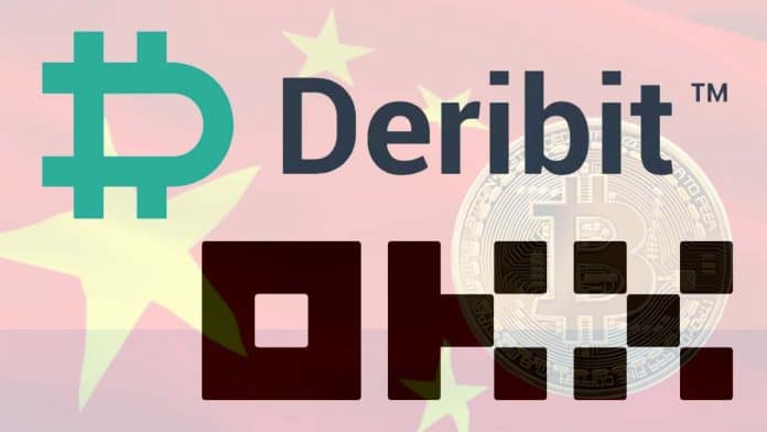 ตลาด Deribit และ OKX มีทราฟฟิกจากเทรดเดอร์ชาวจีนจำนวนมาก แม้จะมีการแบนในประเทศอย่างครอบคลุมก็ตาม