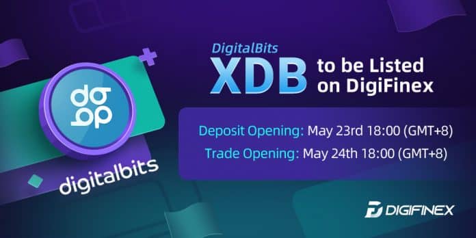 Digifinex ลิสต์เหรียญ DigitalBits (XDB) พร้อมคู่เทรด XDB/USDT