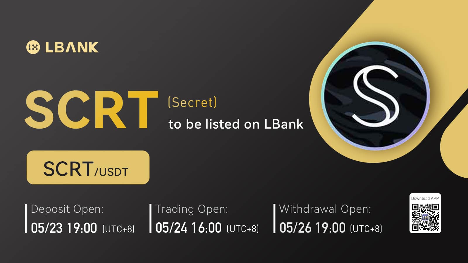 Lbank ลิสต์เหรียญ Secret (Scrt) พร้อมคู่เทรด Scrt/Usdt