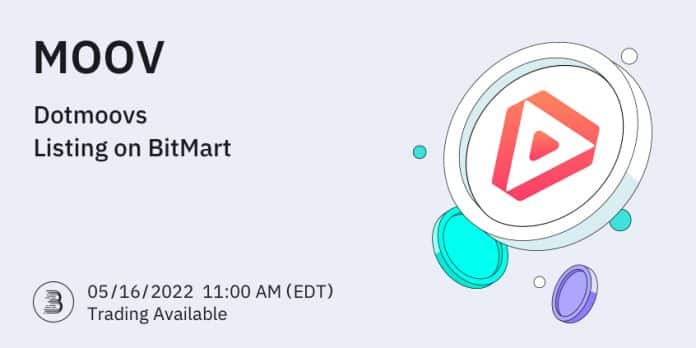 BitMart ลิสต์เหรียญ Dotmoovs (MOOV) พร้อมคู่เทรด MOOV/USDT