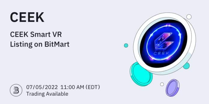 BitMart ลิสต์เหรียญ CEEK Smart VR (CEEK) พร้อมคู่เทรด CEEK/USDT
