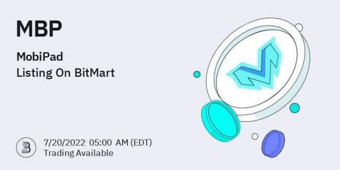 BitMart ลิสต์เหรียญ MobiPad (MBP) พร้อมคู่เทรด MBP/USDT