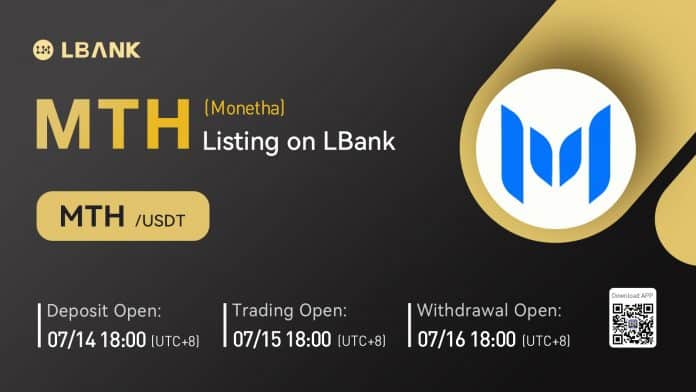 LBank ลิสต์เหรียญ Monetha (MTH) พร้อมคู่เทรด MTH/USDT