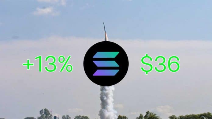 Solana บวกขึ้นกว่า 13.33% ท่ามกลางการฟื้นตัวของตลาด