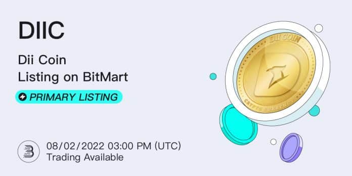 BitMart ลิสตืเหรียญ Dii Coin (DIIC) พร้อมคู่เทรด DIIC/USDT