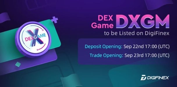 Digifinex ลิสต์เหรียญ DexGame (DXGM) พร้อมคู่เทรด DXGM/USDT