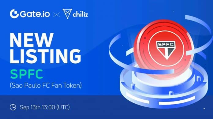 เหรียญ Sao Paulo FC Fan Token (SPFC) กำลังลิสต์ขึ้นกระดานเทรด gate.io วันที่ 13 กันยายนนี้