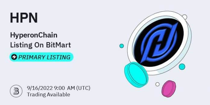 BitMart ลิสต์เหรียญ HyperonChain (HPN) พร้อมคู่เทรด HPN/USDT